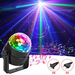Lumières de discothèque, projecteur Laser RGB DJ Disco, lampe de scène à domicile, boule Disco, lumières de fête rotatives, éclairage stroboscopique 