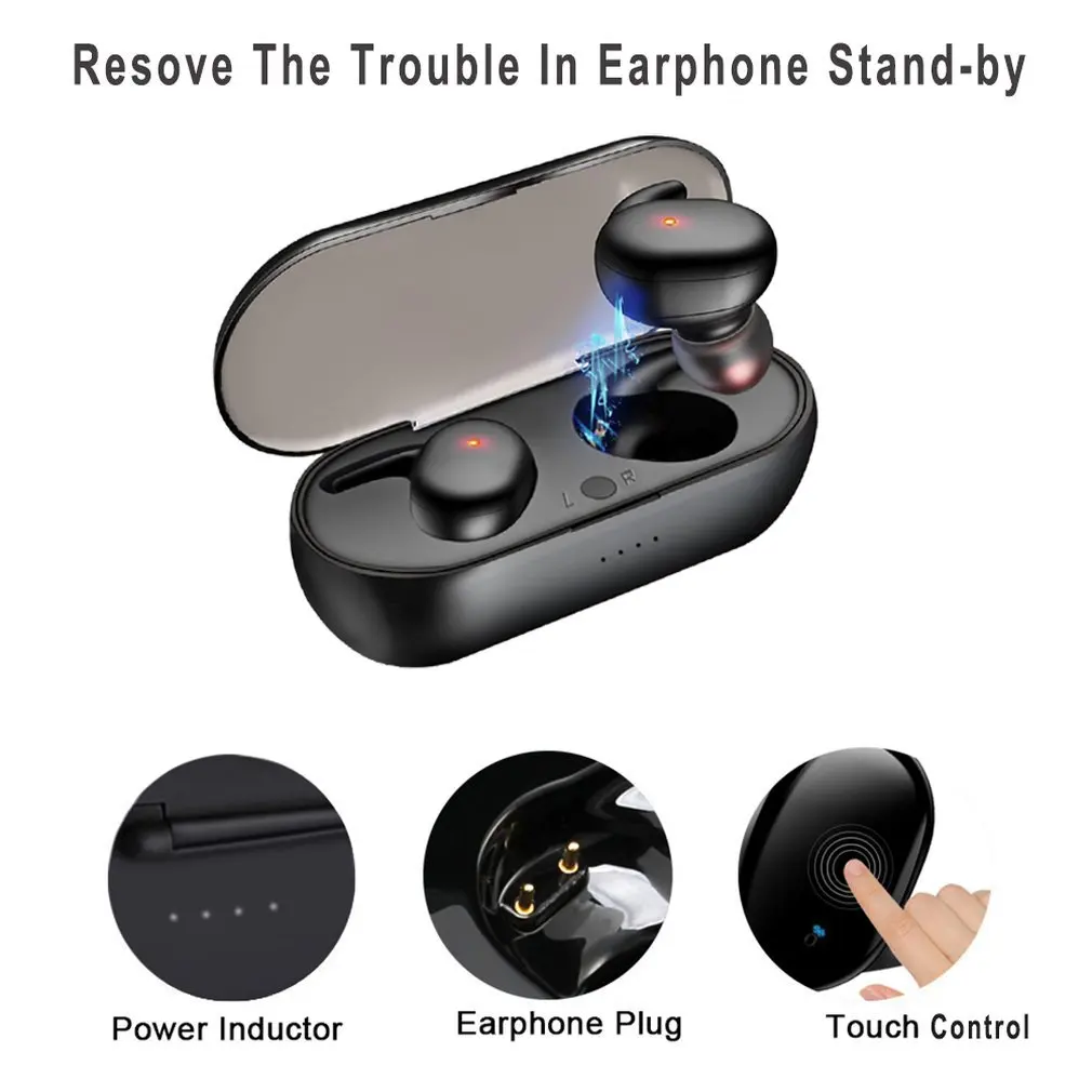 

Touch Wireless Bluetooth 5.0 Earphone IPX5 Waterproof Sports Earbuds With Microphone For Xiaomi redmi note 7 Honor iPhone X 7 8