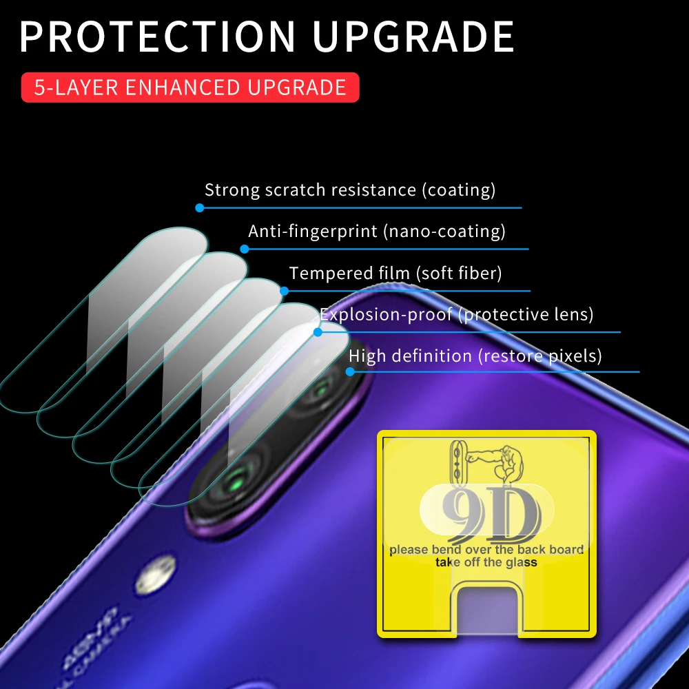 Защитная пленка для объектива камеры 9D Xiaomi Redmi Note 8 5 7 Pro K20 7A 6 6A 7S K20|Защитные стёкла