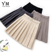 YuooMuoo Милая плиссированная короткая юбка хорошего качества Ins модная мини-юбка с высокой талией корейский стиль Женская Осенняя школьная юбка