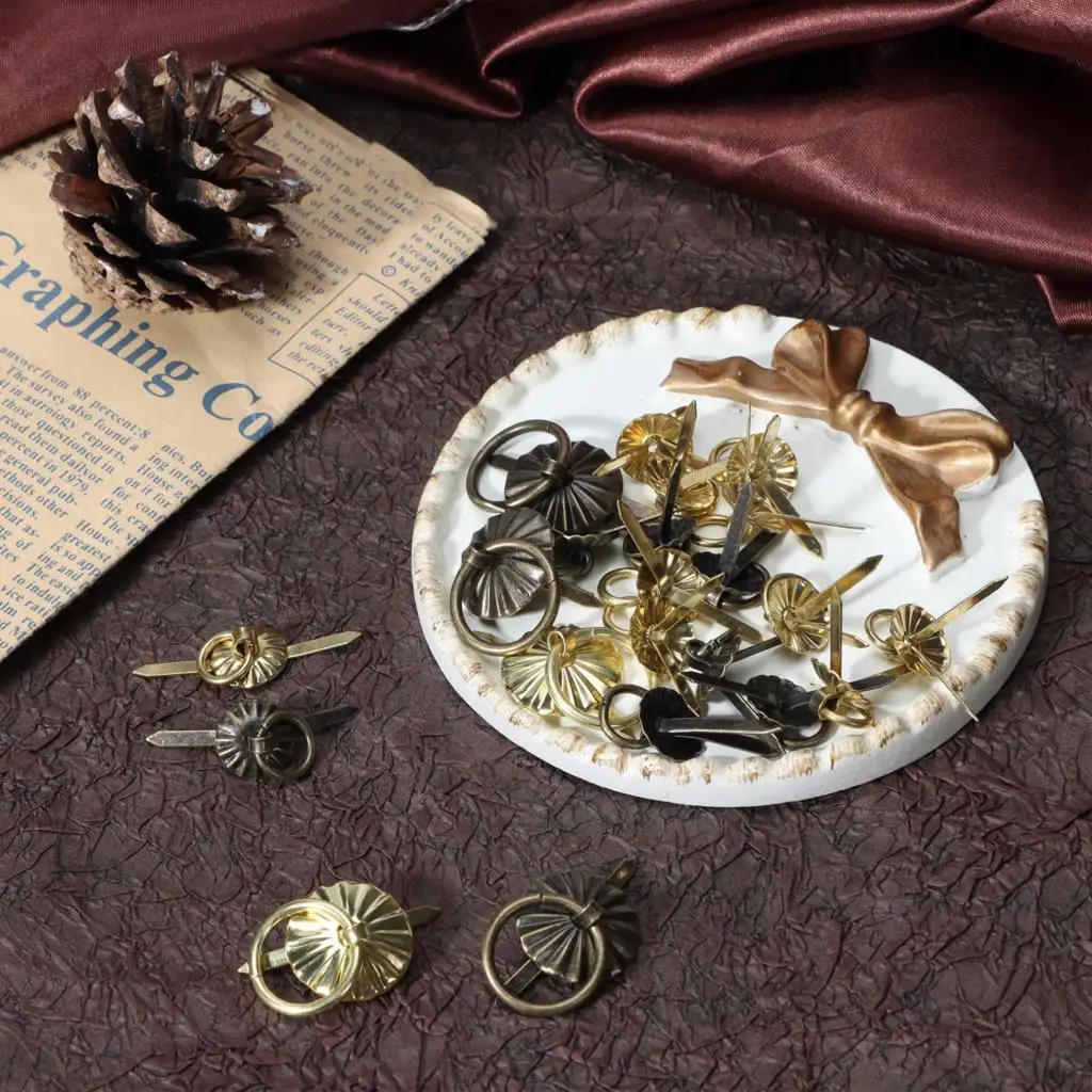 40 шт. маленькие бронзовые застежки для колец в античном стиле | Обустройство дома