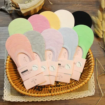 

Women Socks Short Solid Color No Show Cotton High Quality Women Invisible Pink Korean Sock Slippers Lady