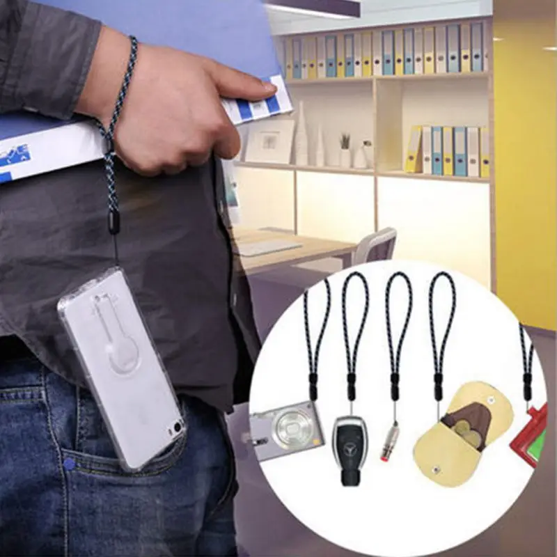 Горячий пластиковый FiberMaterial Регулируемый ручной ремешок для запястья для телефона камеры USB флеш-накопители ключи Keycord ID Card брелок