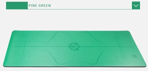 pine green Коврик для фитнеса, йоги, красочные позиции, линия из натурального каучука, нескользящий, стабильный, для спортзала, для дома, коврик для упражнений, название, на заказ - Цвет: pine green