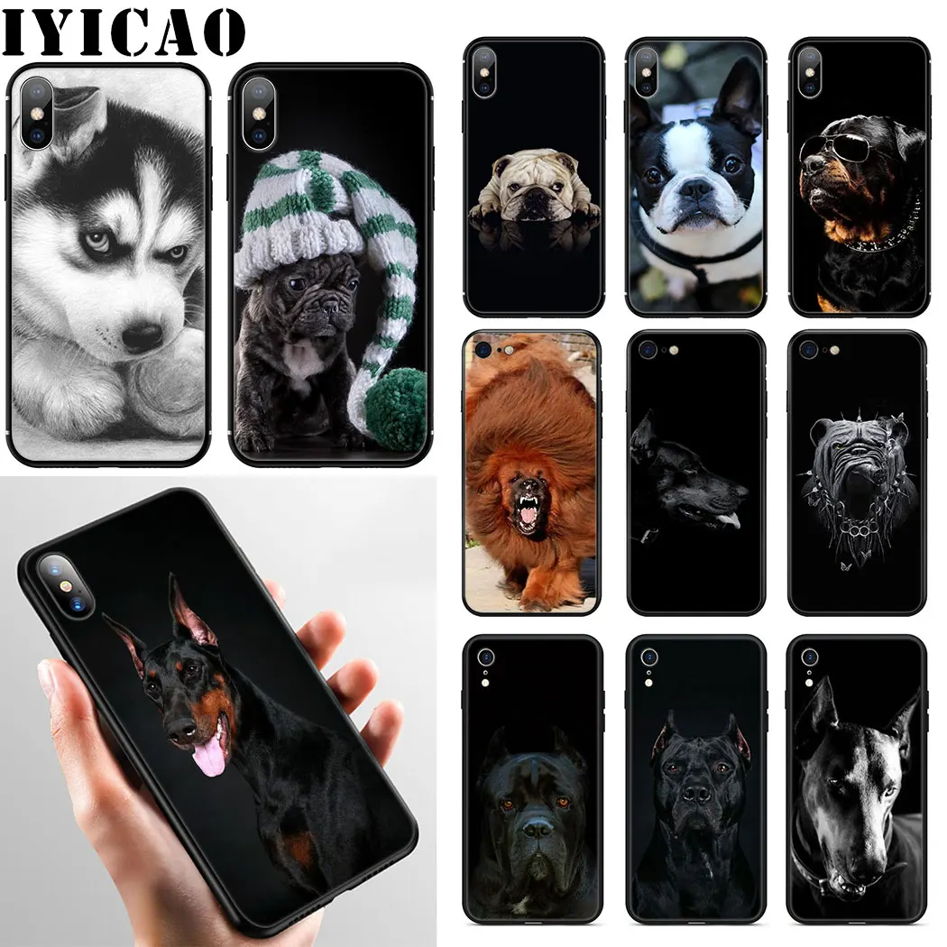 Doberman собака породы бульдог Мягкий силиконовый чехол для телефона iPhone 11 Pro Max XR X XS 6