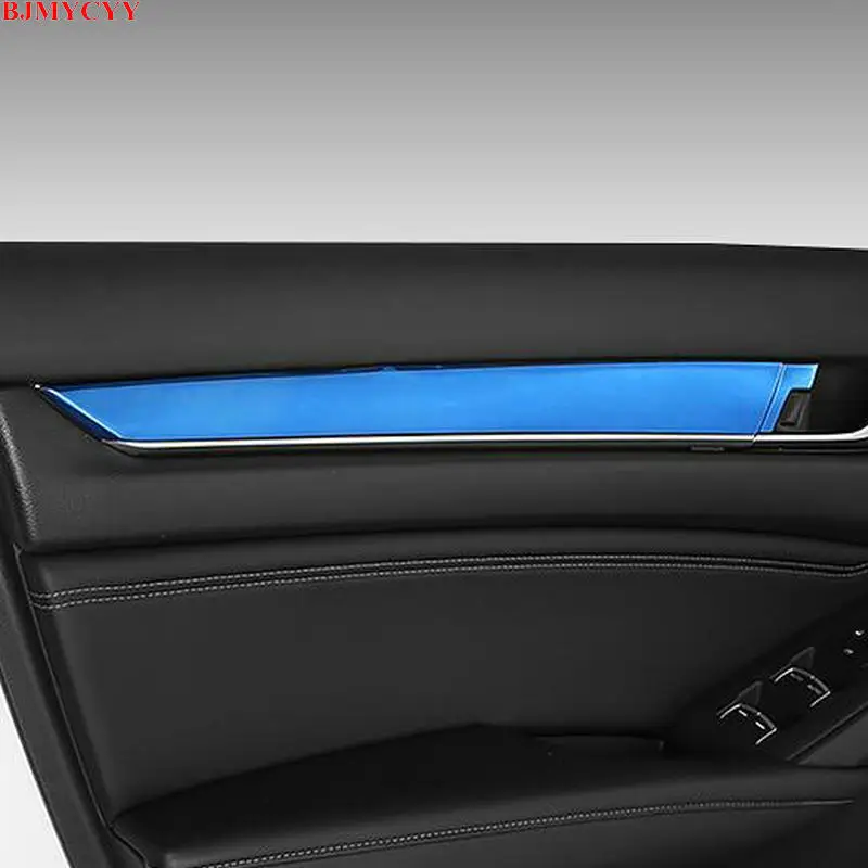 BJMYCYY 4PCS/SET Stainless steel decorative strip for car door panel For Honda Accord 10th 2018 2019 | Автомобили и мотоциклы