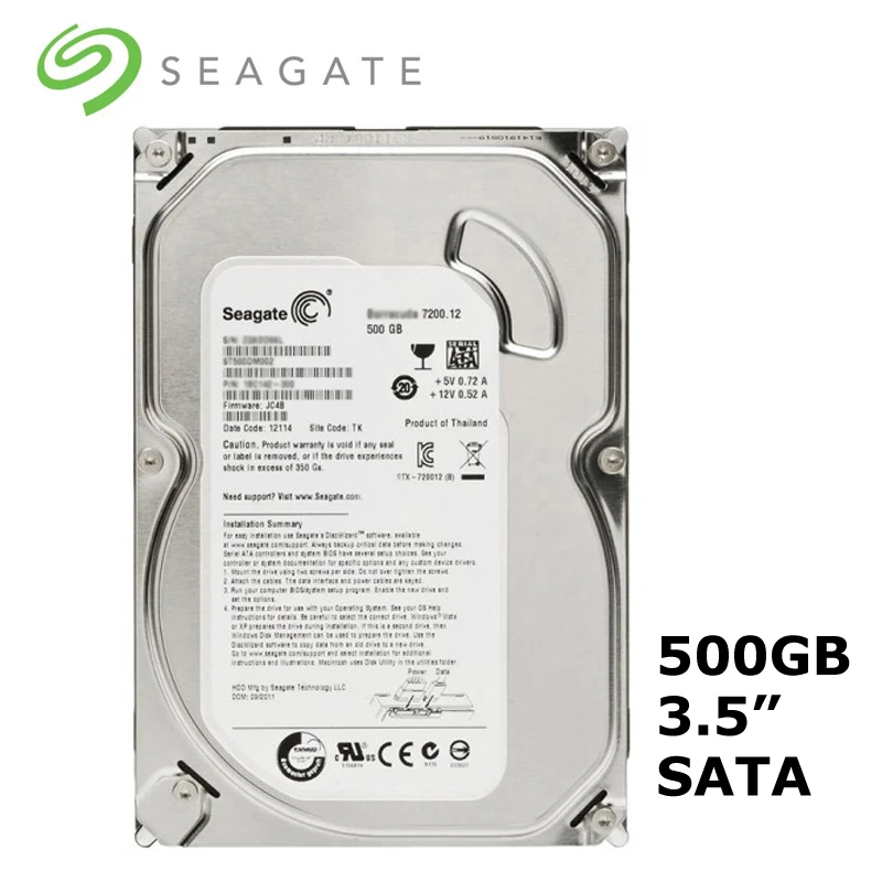 Seagate Brand 500gb Sata 3gb/s6gb/s Hdd 500g 8 Mb/32 Mb Buffer Desktop