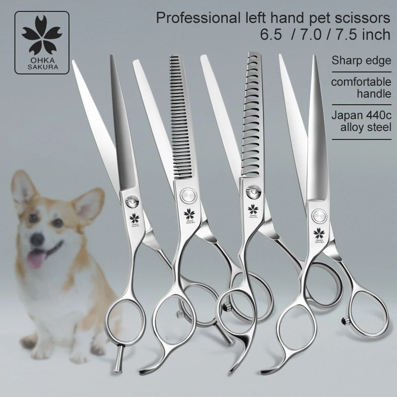 LeftHanded Special Pet Beauty Scissors Curved Tooth Scissors Dog