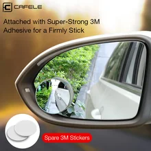 Cafele Car Mirror Blind Spot Mirror Extra Wide Angle Adjustable Auto Rearview Mirror 360 Degree HD Convex Mirror 2Pcs Rimless
