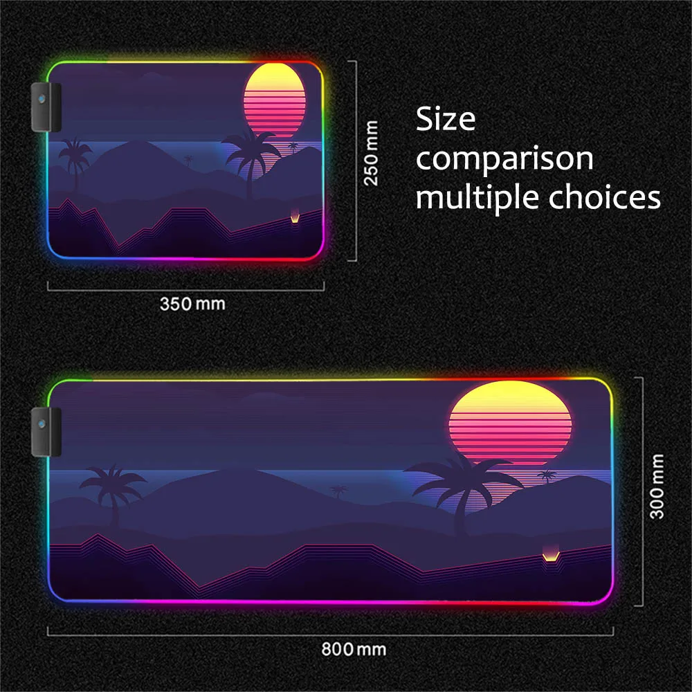 

Large Mouse Pad RGB Art Abstract Landscape Mouse Pad Keyboard MousePad USB Wired LED Large Backlit Laptop Desk Gaming Mouse Pad