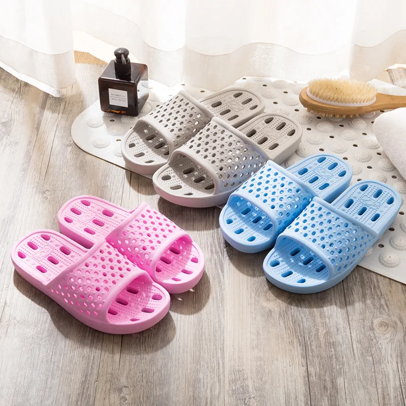 

Tasteless Hotel Home Slipper Hollow out Leakage Light Bathroom Slippers Summer Couples Home Slipper Eva