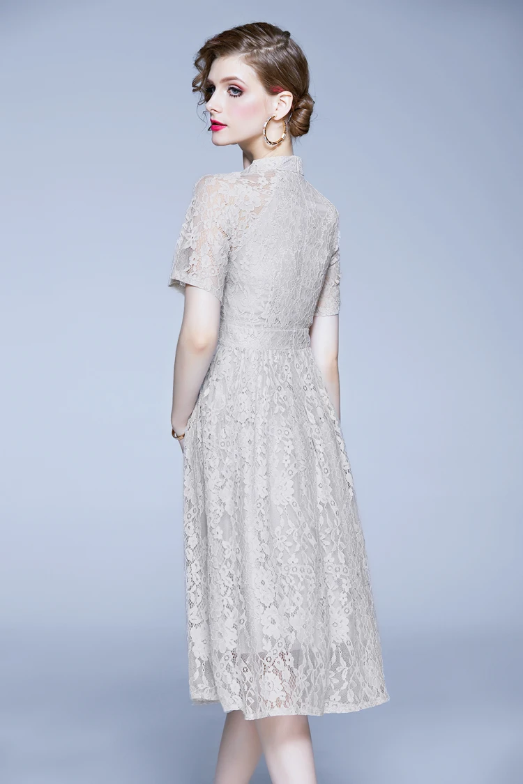 H Han queen, женское подиумное кружевное вечернее платье, vestidos, высококачественное, для девушек, с круглым вырезом, сшитое, модное, женское, тонкое, для работы, повседневное, платья, новинка