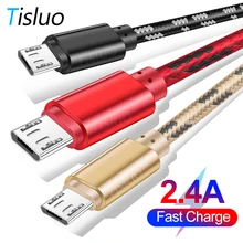Tisluo Micro USB кабель для samsung S8 S9 1 м кабель для передачи данных USB кабель для зарядного устройства huawei P10 Xiaomi mi9 Andriod кабели для мобильных телефонов
