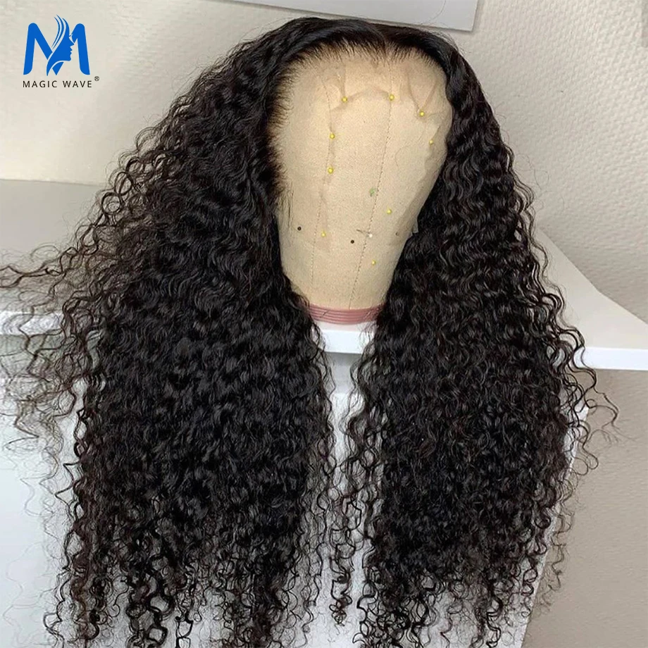 Magic Water Wave Curly Deep Wave 13x4 Lace Front Human Hair Wigs Water Curly PrePlucked For Black Women With Closure  Kinky wig