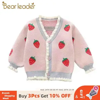 

Bear Leader Girls Cartoon Stawberry Sweater Coats New Autumn Children Kids Soft Knitted Clothes Sweet Clothing Outfits 1 5 Years