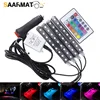 Tira de luces RGB para coche, luces de colores decorativas de estilismo de 12V con mando a distancia para el interior del automóvil, 4 piezas ► Foto 1/6