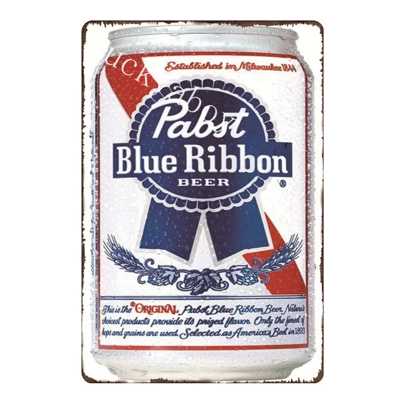 [Luckyaboy] Budweiser Pabst синяя лента mytos Beer Man Cave Cola металлический оловянный знак Паб Бар гаражный автомобиль Ретро Декор AL011