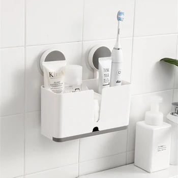 

Wall-mounted Bathroom Storage Rack Toothpaste Toothbrush Holder Shaver Holders for Toilet and Kitchen Bathroom Accessories