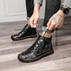 High Quality Leather Men Boots Warm Plush Snow Boots Winter Boots Work Shoes Men's Footwear Rubber Ankle Boots Sneakers Size 48 ► Photo 2/6