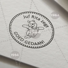 1984-медведь голландская печать учителя на заказ штамп с именем персонализированный испанский английский