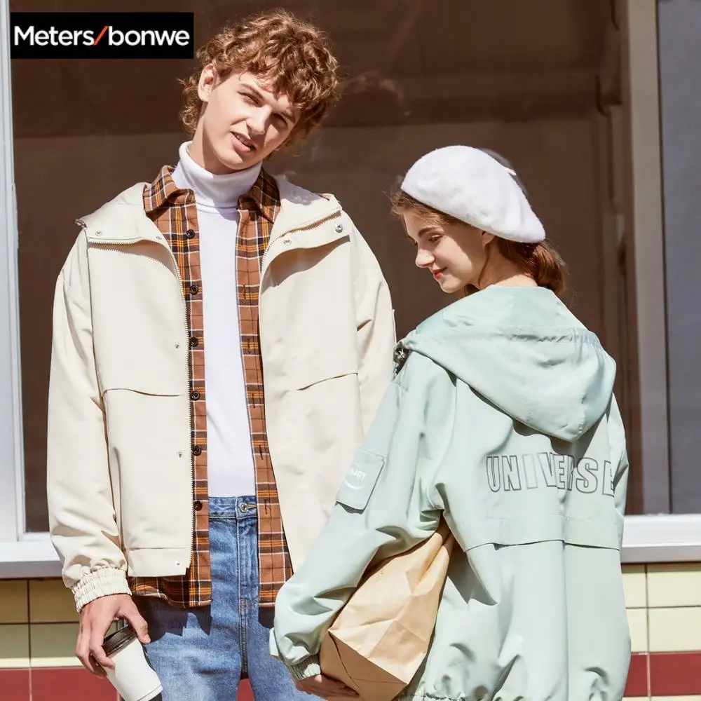 Metersbonwe 2020 новые весенние модные парные куртки мужские женские с капюшоном