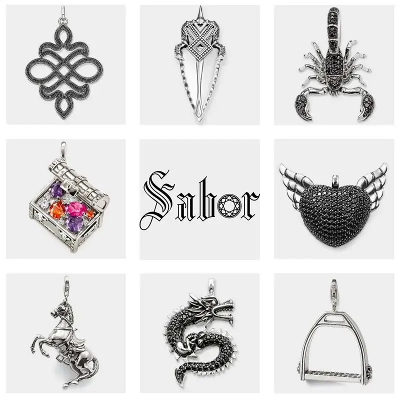 Кулон с лошадью скорпионом и драконом серебряного цвета Панк подарочное