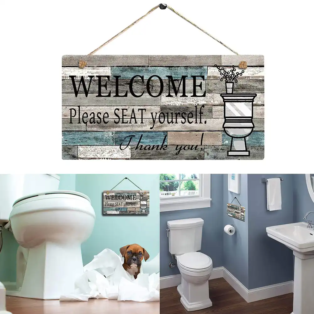 Signo De Bienvenida Pared Logo Vertical Colgante Decoracion Placa