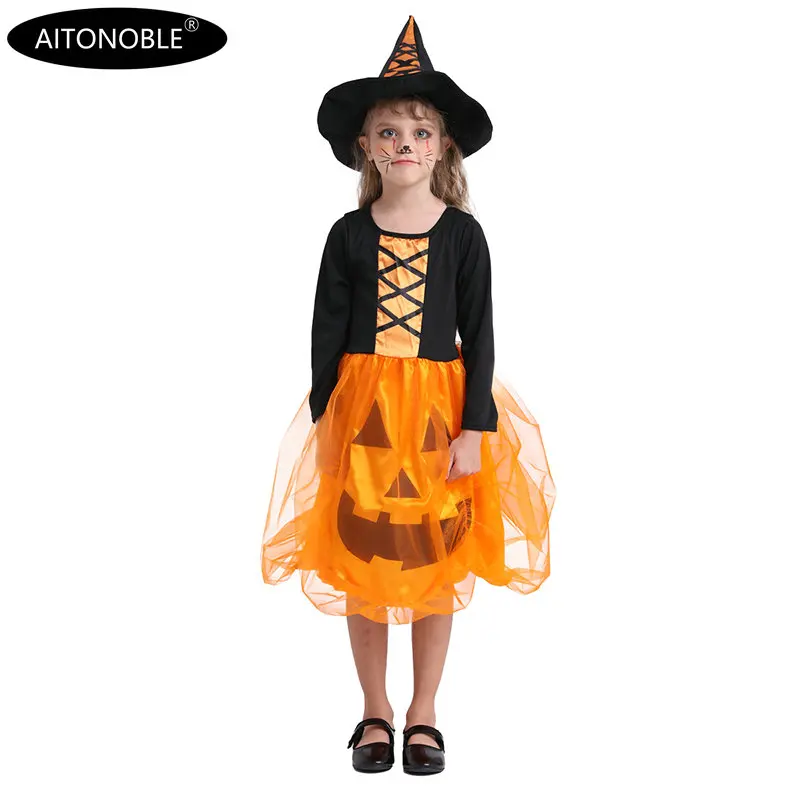 Aitonoble New Costume Child Cute Girls Costume Supergir Dress Girl's Dress Cosplay Halloween For Kids All Saints'