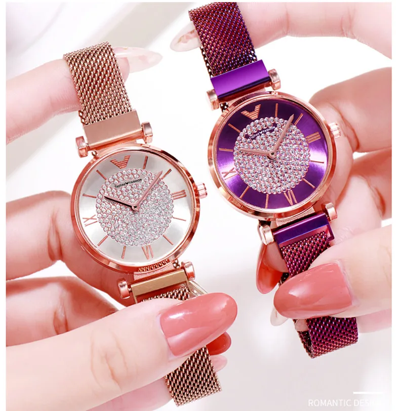 

Women Watch Top Brand Luxury Romantic Crystal Magnet Quartz Watch Ladies Clock Women Wrist Watch Relogio Feminino Montre Femme
