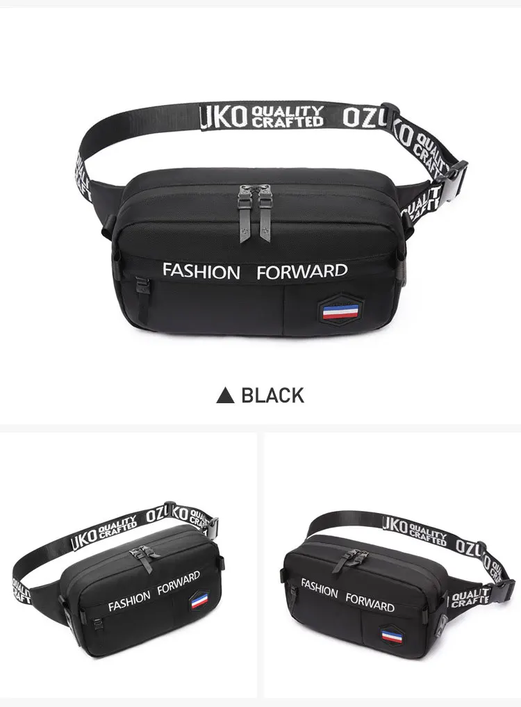 OZUKO Новая мужская сумка на талию модная поясная сумка для подростков Дорожная сумка на пояс поясной кошелек для туризма маленькая