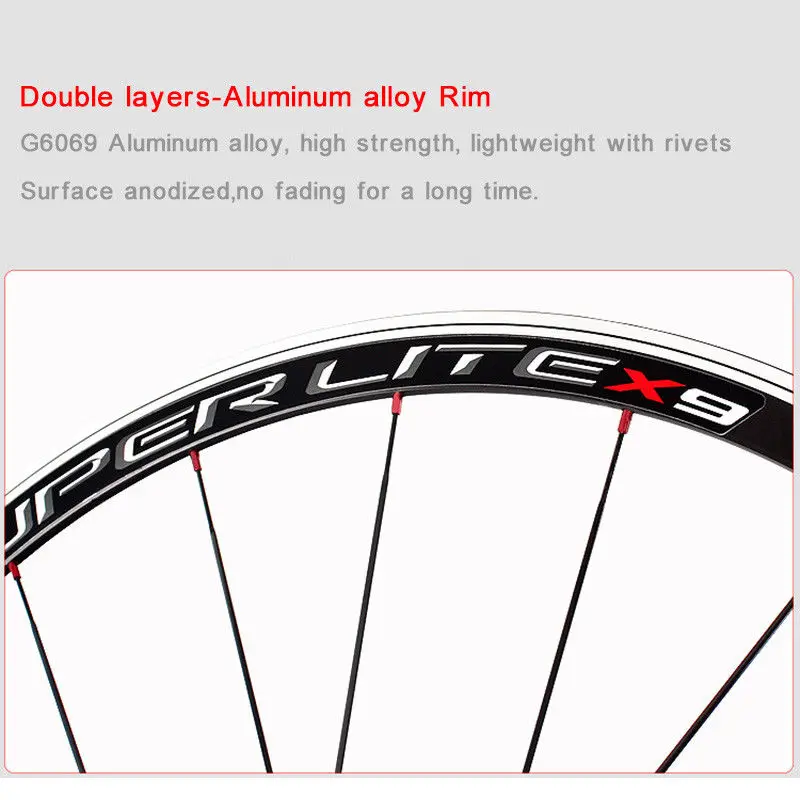 RXR 700C Bike Wheelset Carbon Hub Road Bike Bicycle F&R Wheels Wheelset Clincher Sealed Bearings 7-11 Speed V Brake (12)