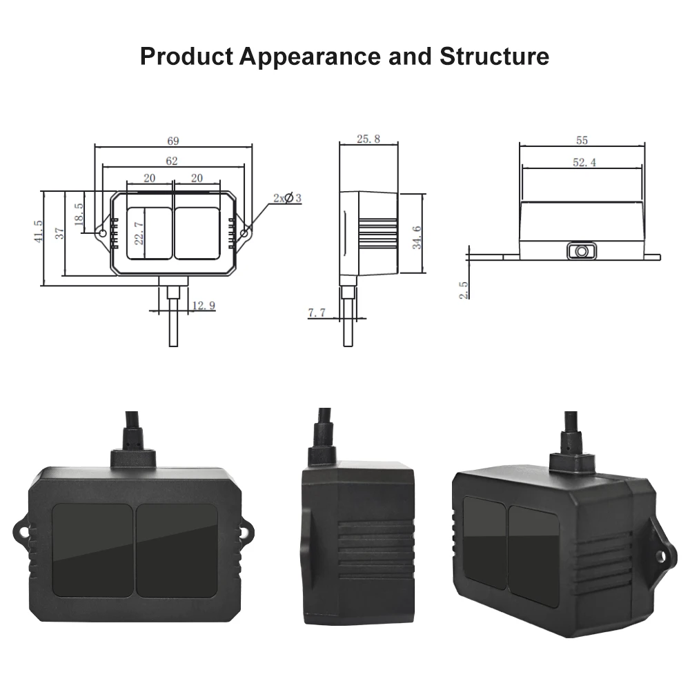 Benewake TF02 Pro Range Lidar Module 1000Hz Frame Rate&40meters Operating mid-range distance sensor for Indoor/Outdoor/Robot