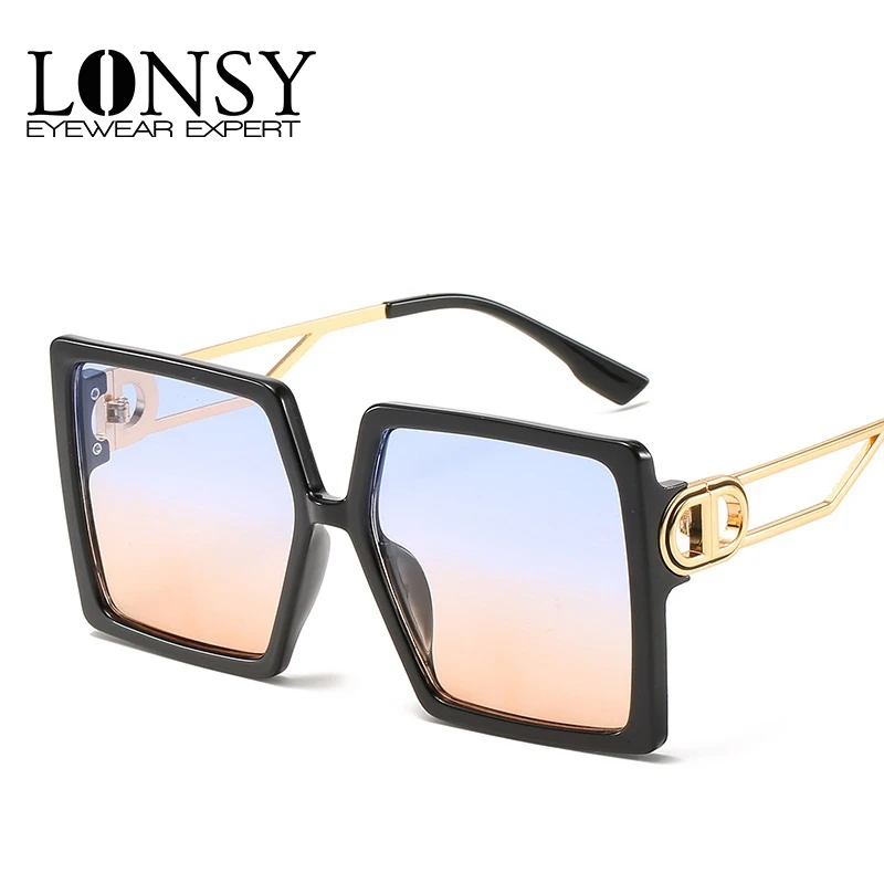

LONSY Fashion Square Sunglasses Women Luxury Brand Designer Vintage Sun Glasses For Women UV400 Protection Shades Oculos De Sol