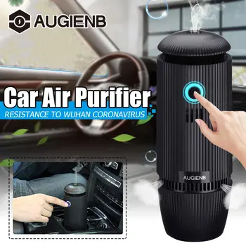 

AUGIENB 5V Car Purifier with HEPA filter Negative Ions Cleaner Ionizer Essential oil Freshener for Smork PM2.5 Odor