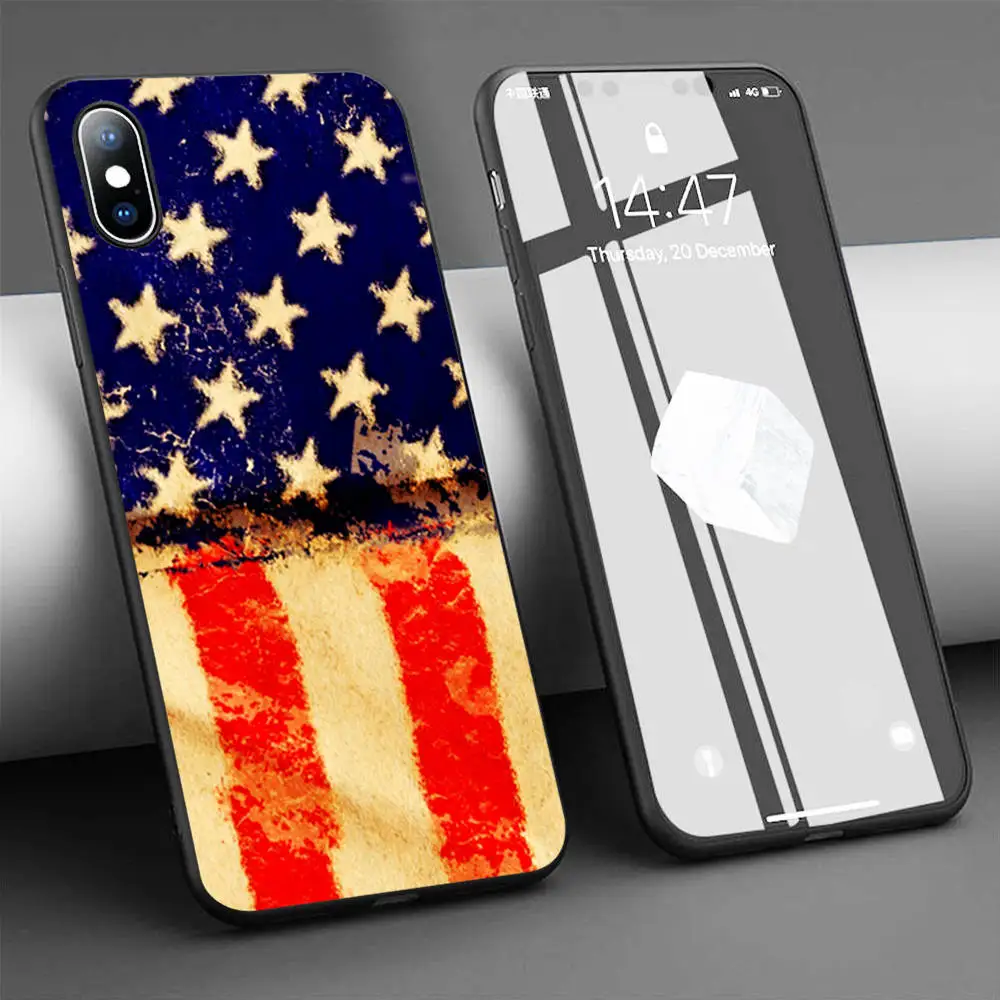 Чехол с американским гранж флагом Мягкий силиконовый чехол для телефона iPhone 11 Pro