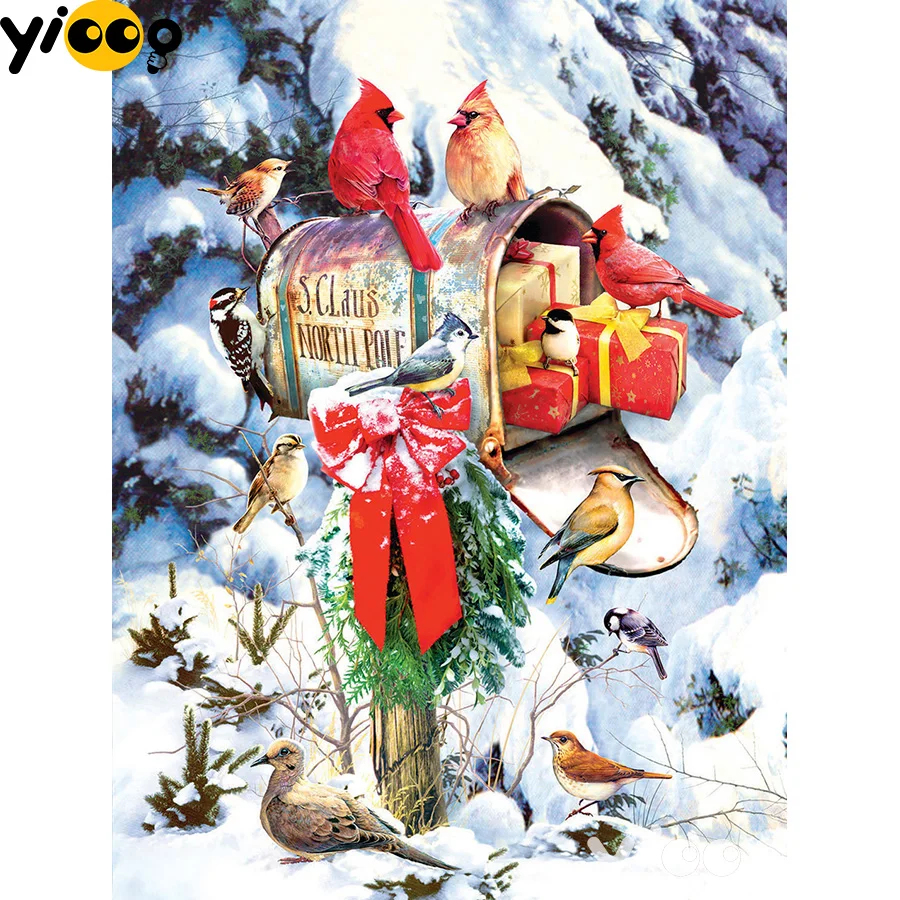 

Full Square/Round Drill 5D diamond embroidery birds on mailbox diamond Painting Rhinestones mosaic Cross stitch Decor DX0184