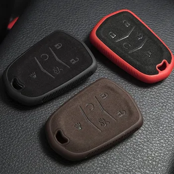 

Car key case for cadillac escalade cts ats srx protection cover holder shell carbon fiber protect set accessories car-styling