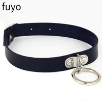 Croix noire gothique Punk Pu cuir colliers ras du cou collier Rock bijoux pour femmes homme 4