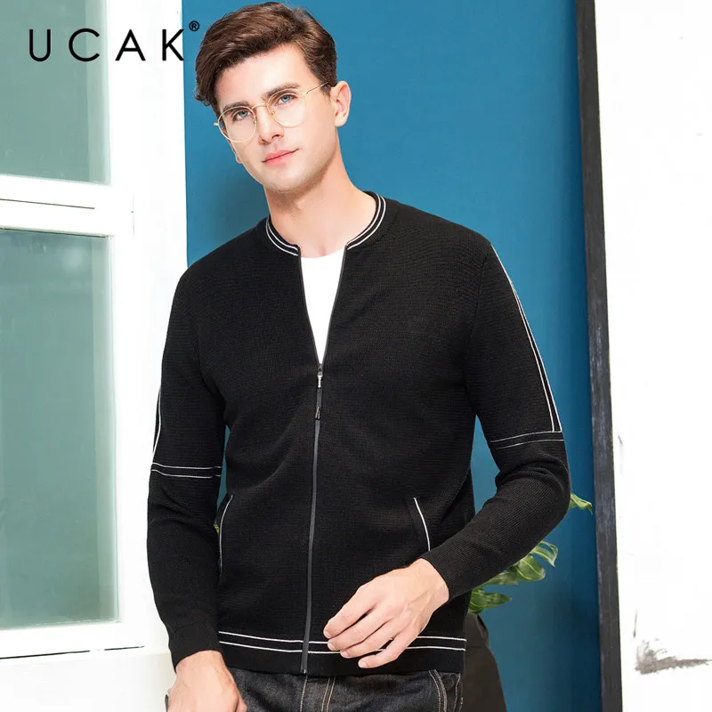 90% OFF UCAK Brand Sweater Men Autumn Winter Thick Warm Cardigan Men Clothes 2019 New Arrival Casual Coat Men Soft Cotton Knitwear U1013