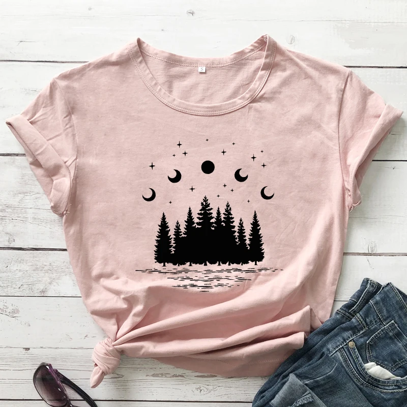 

Aesthetic Women Tumblr Nature T-shirt Casual Unisex Short Sleeve Adventure Tshirt Funny 90s Stay Out Of The Forest Top Tee Shirt