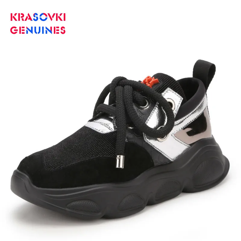 Krasovki Genuines/женские кроссовки на толстой подошве Прямая поставка модная дышащая