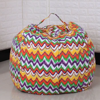 

Stuffed Animal Storage Bean Bag Cover Sofa Chair Portable Living Room Furniture Chair Cover Canvas Toy Organizer Kids Adult Pouf