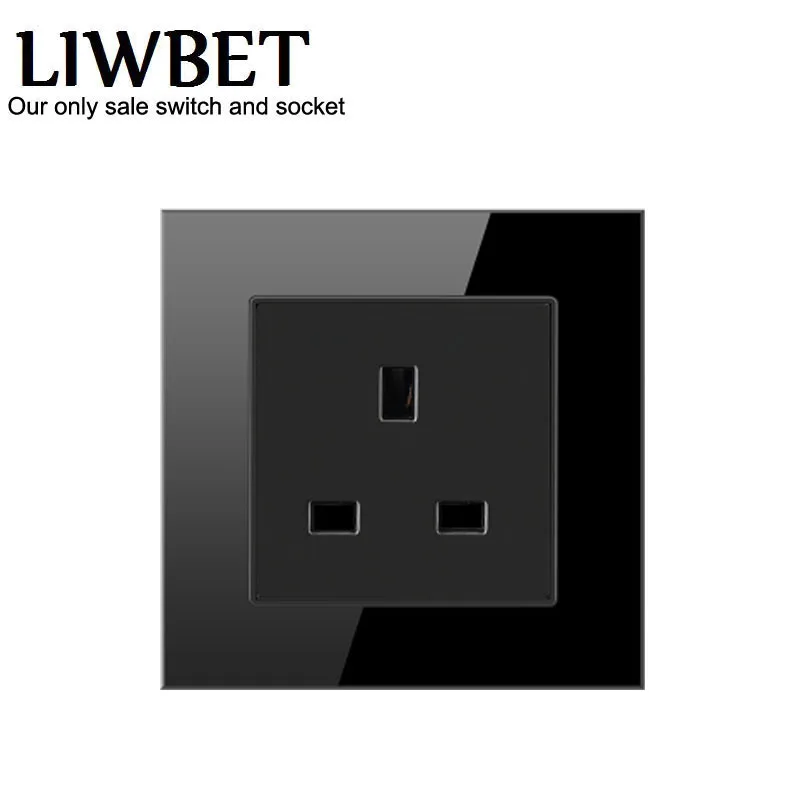 Настенная розетка со стеклянной панелью LIWBET и стандартная британского стандарта