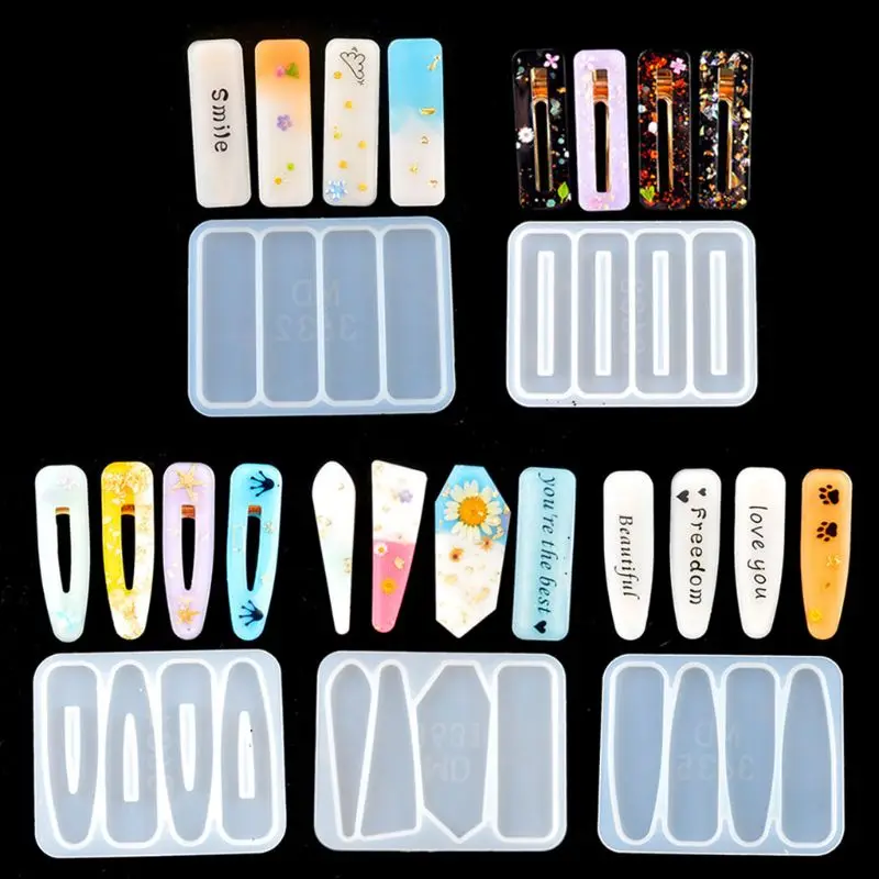 Handmade Barrettes Silicone Epoxy Resin Molds DIY Hair Pin Acrylic Mold Alligator Clip Jewelry Making Tools |