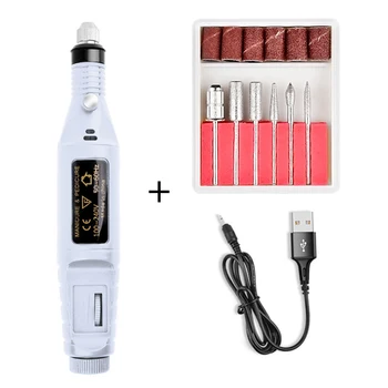 

1Set USB Charging Electric Nail Drill Machine Kit Remove Polish Nail Art Pen Pedicure Nail File Manicure Machine Nail Art Tools