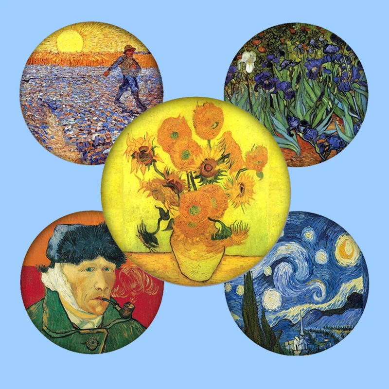Nengdou T4 Van Gogh масляная живопись значок брошь для женщин Рюкзак Сделай Сам крафтовое