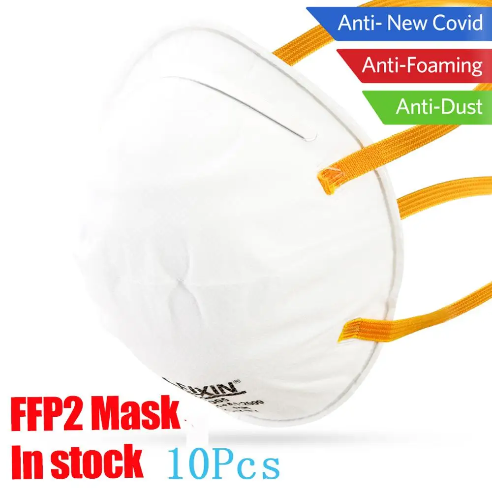 

10Pcs FFP2 Masks Non-woven Anti PM2.5 Anti-dust Prevent 98% Filtering Protective Mouth Cover Safety Breathable Ear Loop
