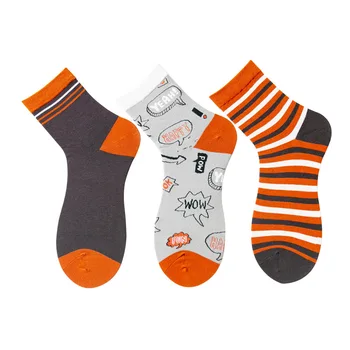 

SP&CITY 3 Pairs Ins Street Men Hip-pop Socks Cotton Breathable Letter Cool Socks Male Personality Funny Art Sock Hipster