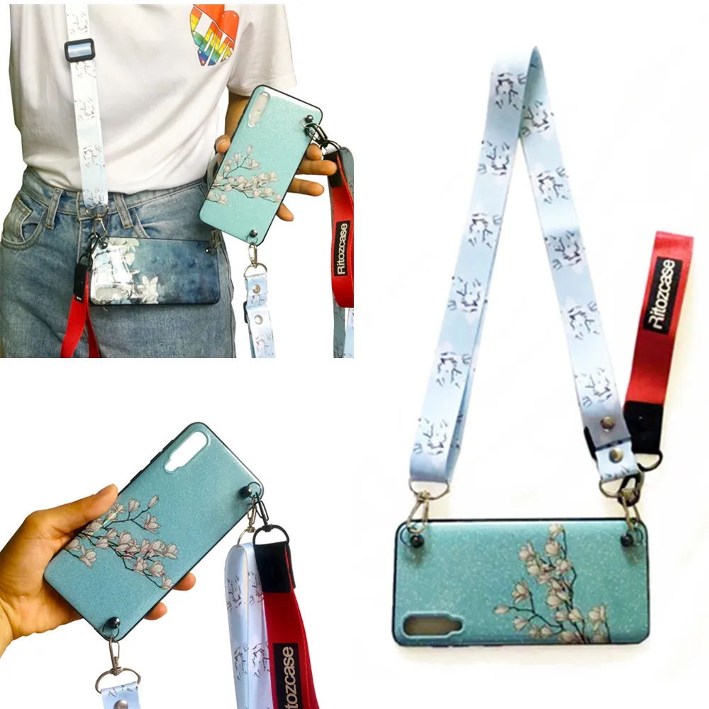 

flower strap tpu+pc case for xiaomi mi 8 9 se 6 9T CC9E A1 A2 A3 lite redmi note 7 6 5 pro 5A 4X 4 S2 7A 5A 6A case cover shell