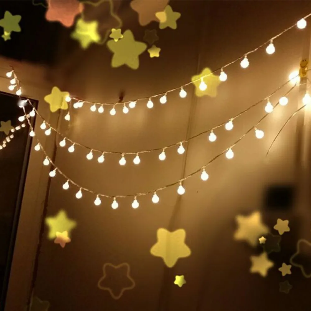 

New! IP64 10M 100LED LED Ball String Light Christmas Festival Lamp Decorative Garland Strings Lighting Ball Lights 110V US Plug